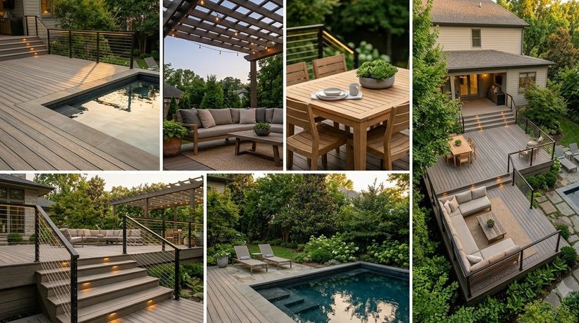 Pool deck + lounge