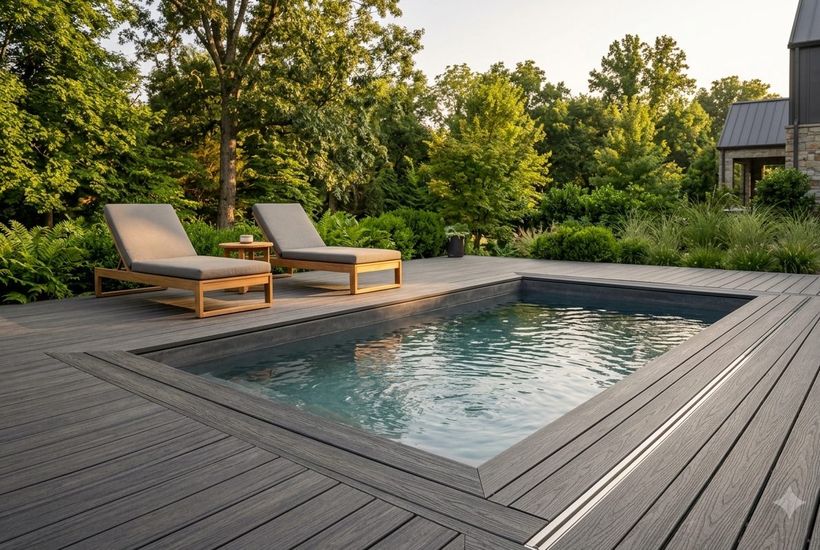 Poolside deck